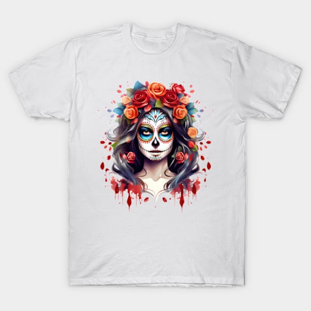 Day of the Dead Woman #2 T-Shirt by Chromatic Fusion Studio